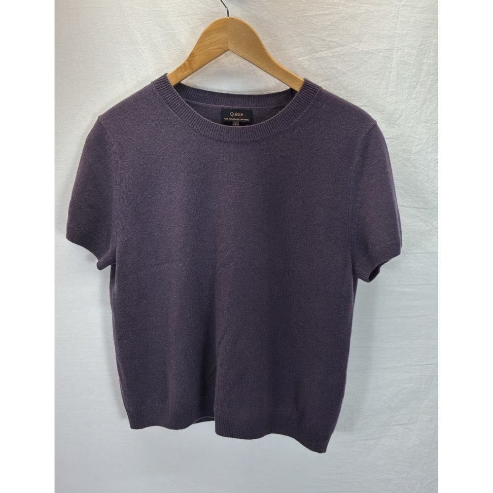 Quince Womens Sweater L Purple 100% Mongolian Cashmere Quiet Luxury Elevated